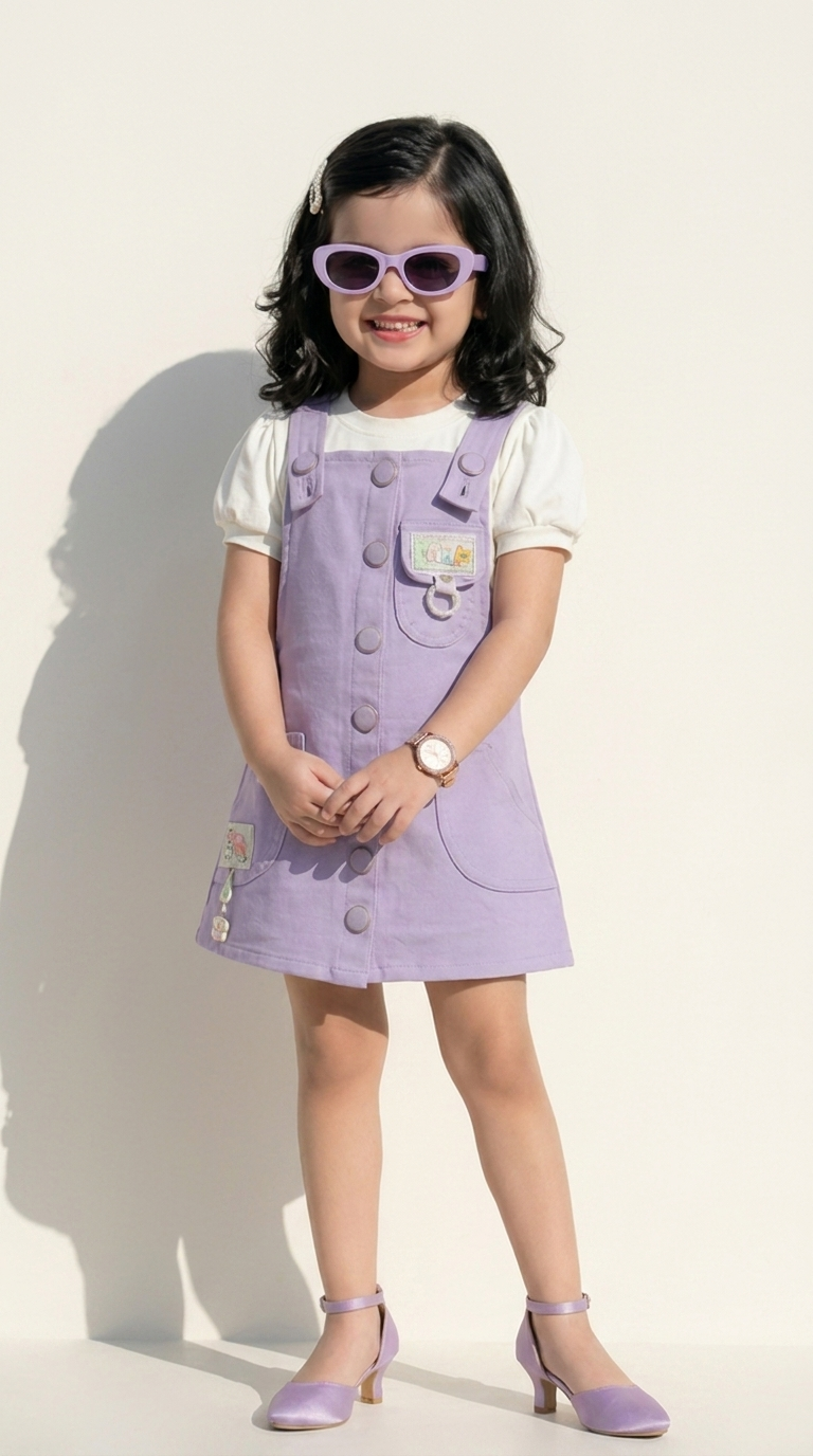 Lavender Pocket Charm Pinafore Dress