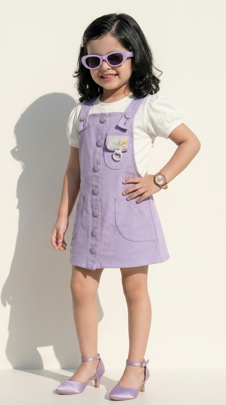 Lavender Pocket Charm Pinafore Dress