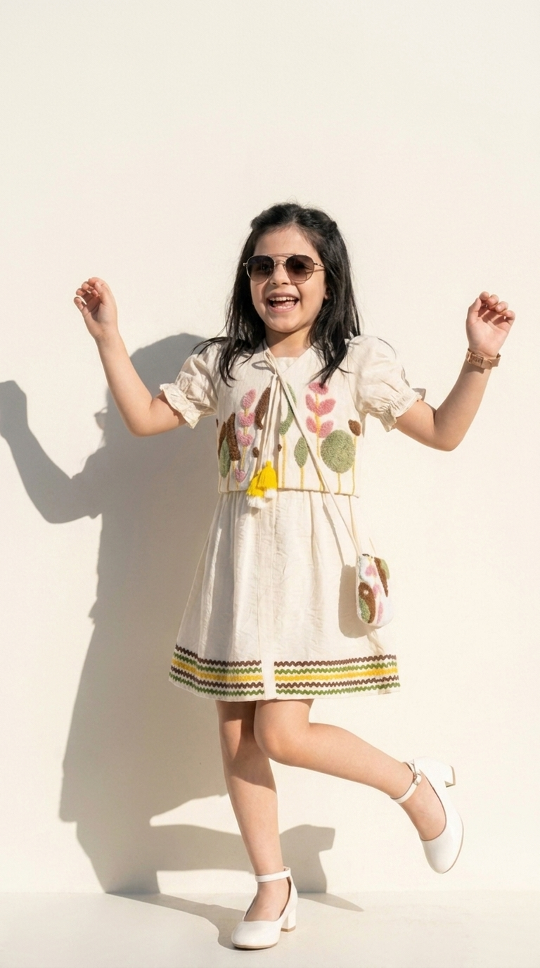 Meadow Bloom Embroidered Dress