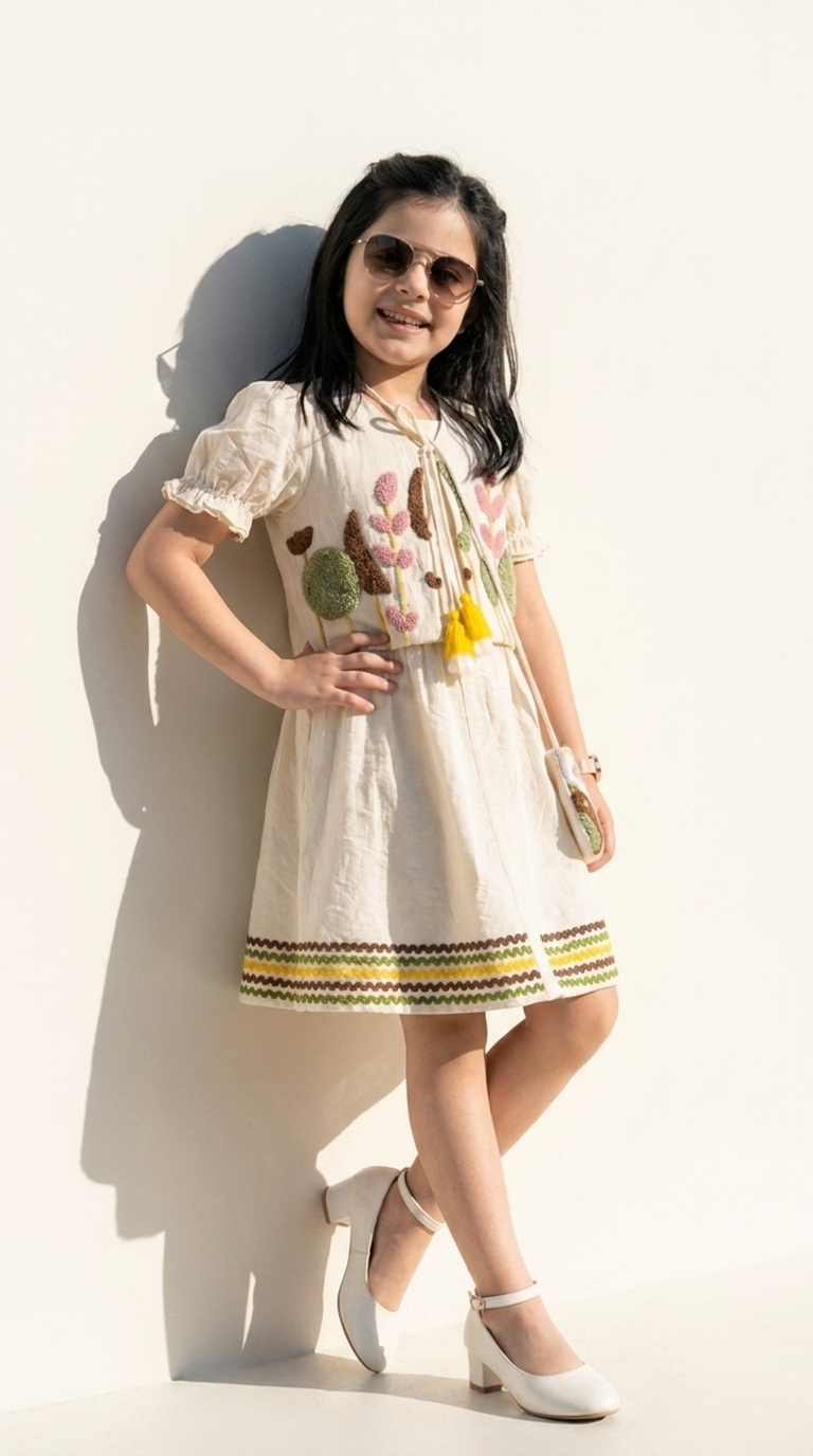 Meadow Bloom Embroidered Dress