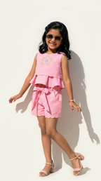 Pink Blossom Ruffle Co-Ord Set