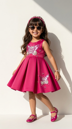 Fuchsia Butterfly Elegance Party Dress