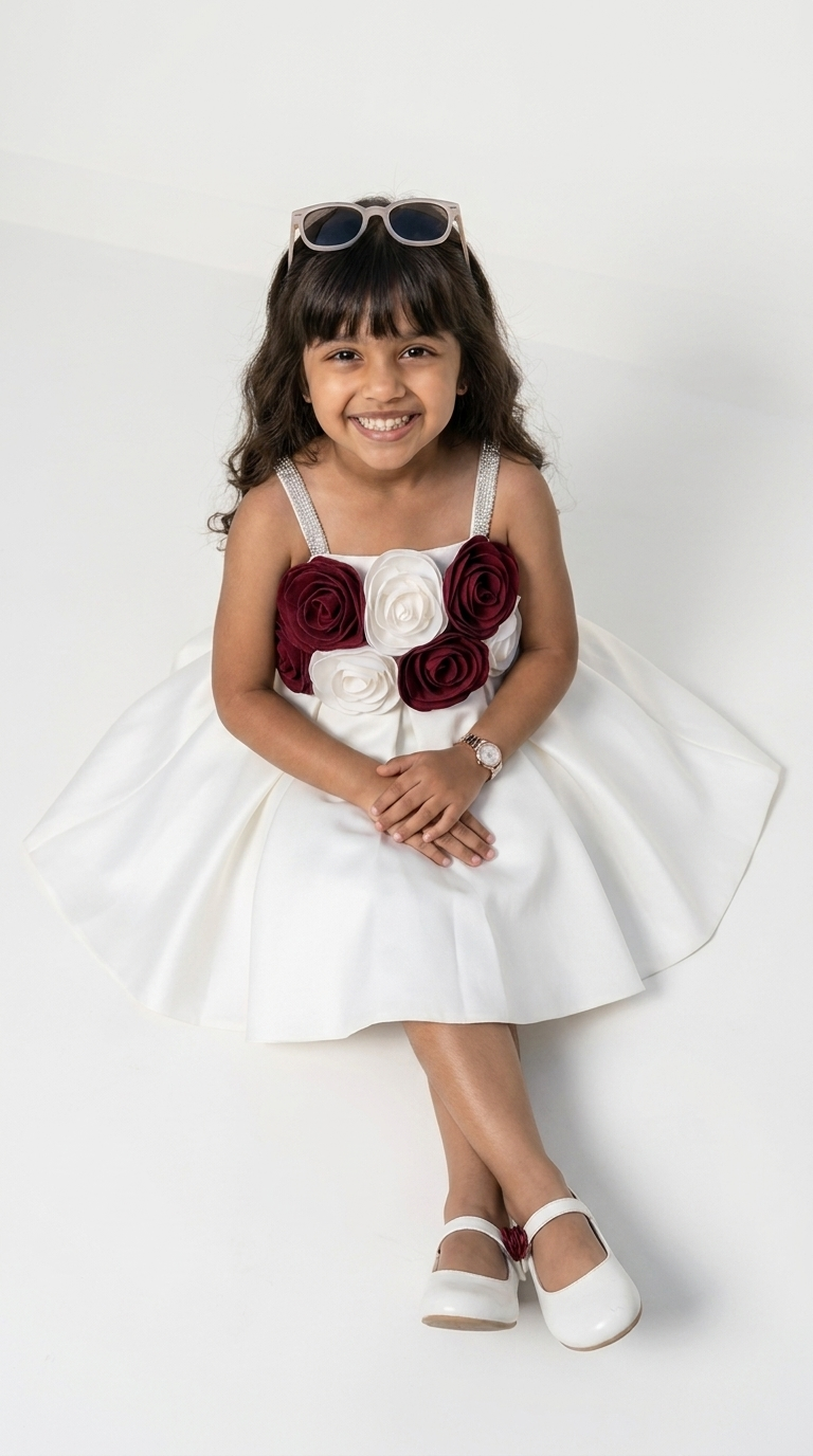 Ivory Rose Garden Party Dress