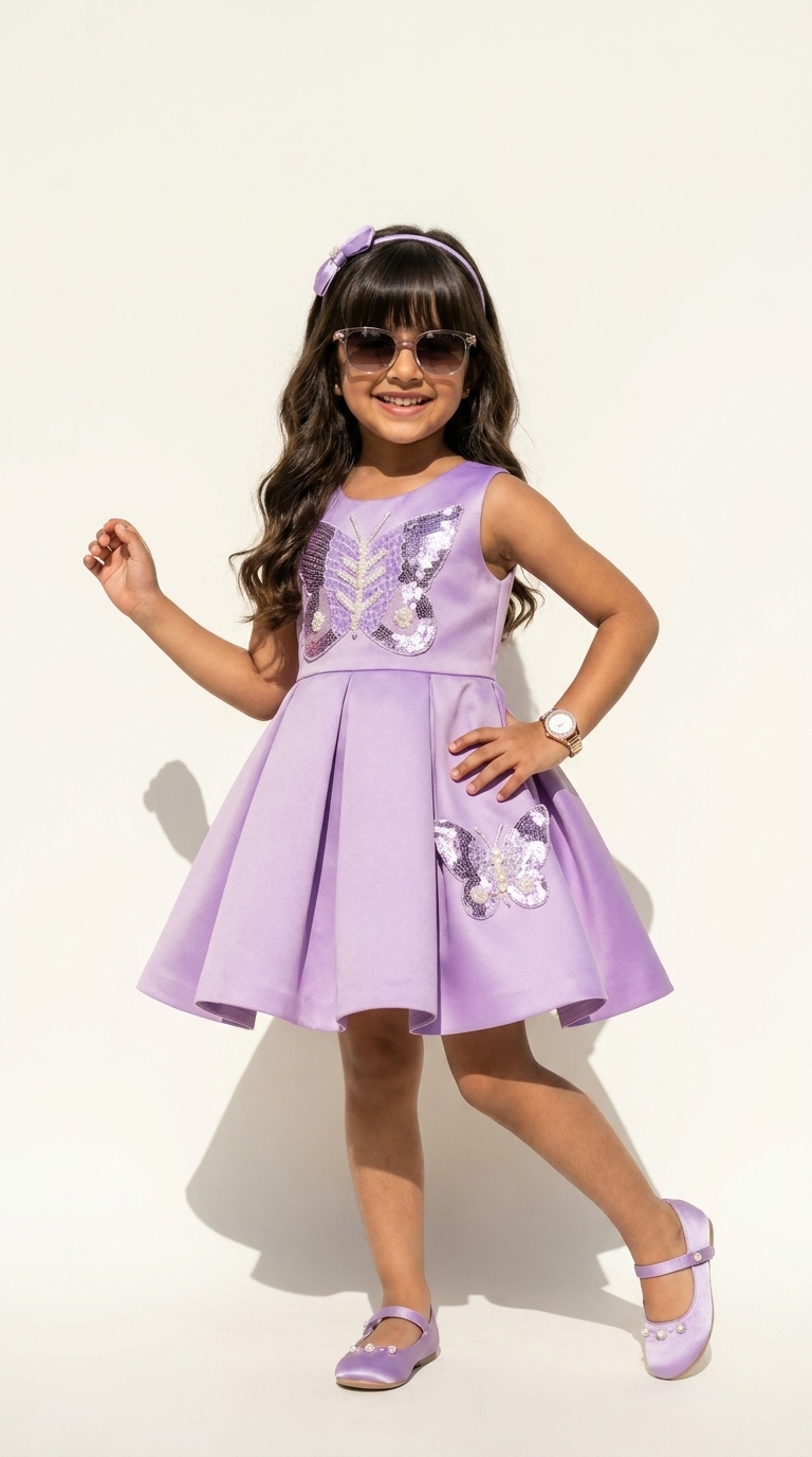 Lavender Butterfly Charm Party Dress  💜 Product Details