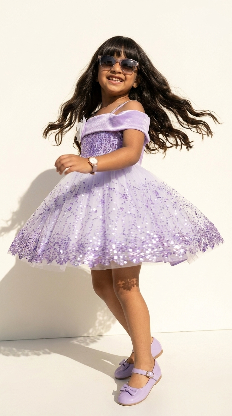 Lavender Dream Sequin Party Dress