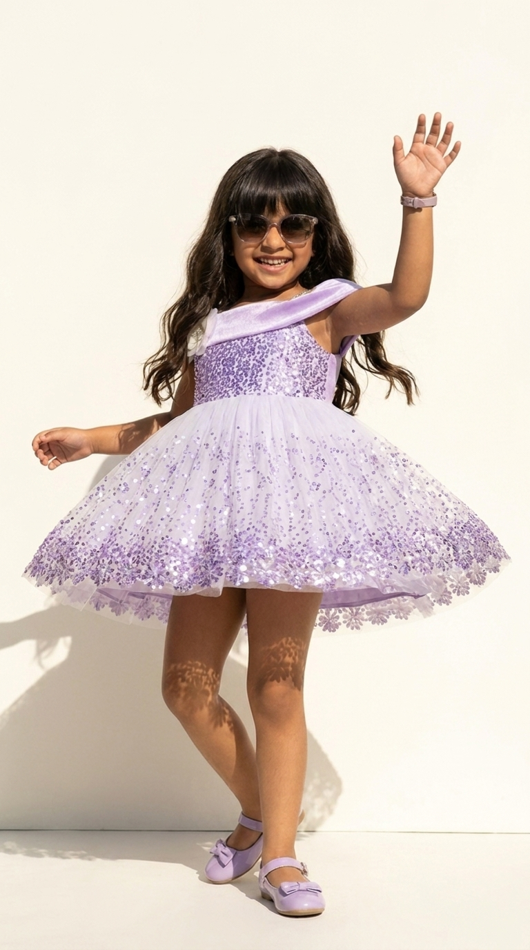 Lavender Dream Sequin Party Dress