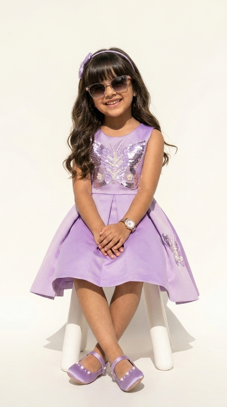 Lavender Butterfly Charm Party Dress  💜 Product Details