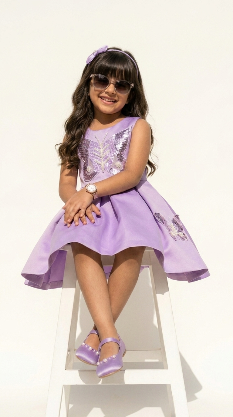 Lavender Butterfly Charm Party Dress  💜 Product Details