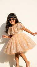 Peach Glow Sequin Princess Dress