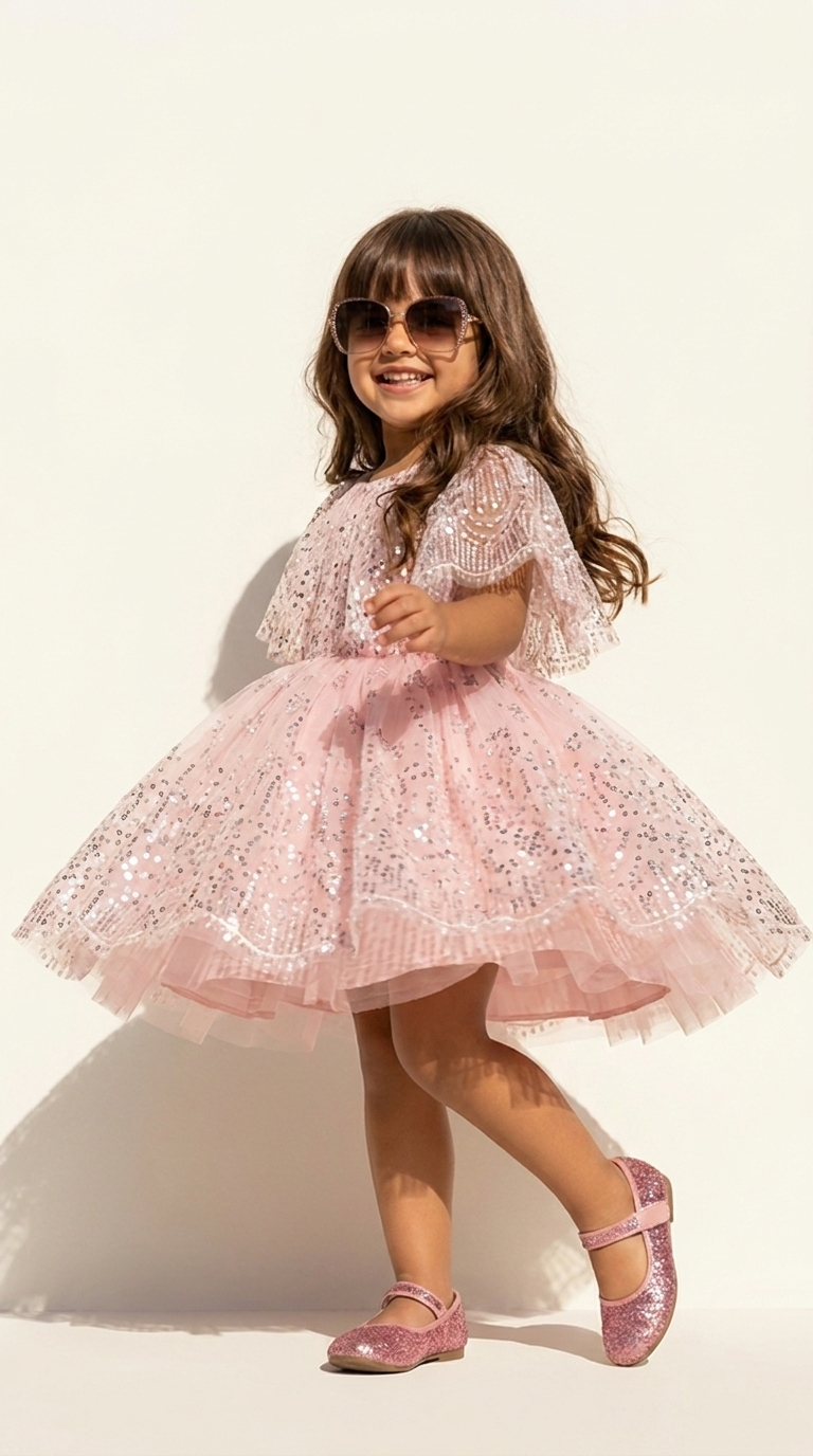 Blush Sparkle Sequin Princess Dress