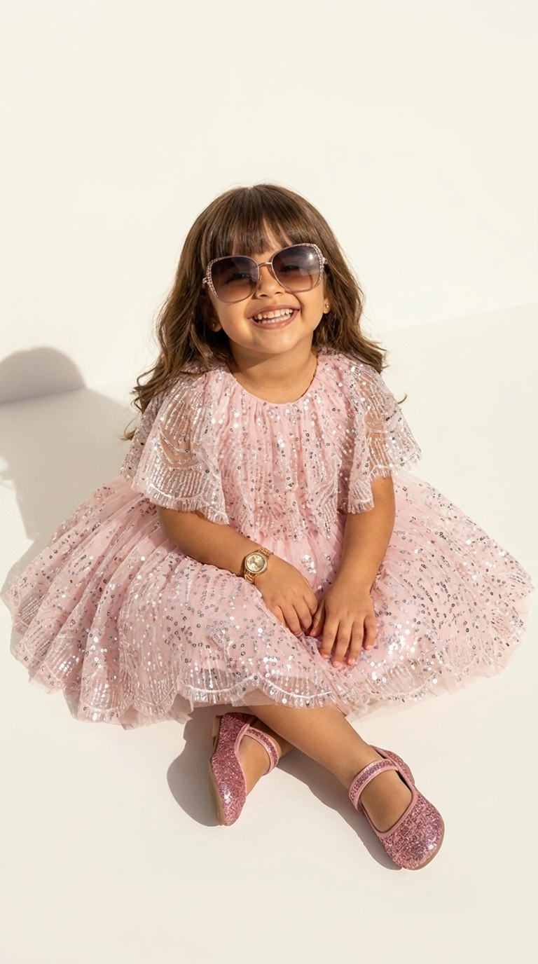 Blush Sparkle Sequin Princess Dress