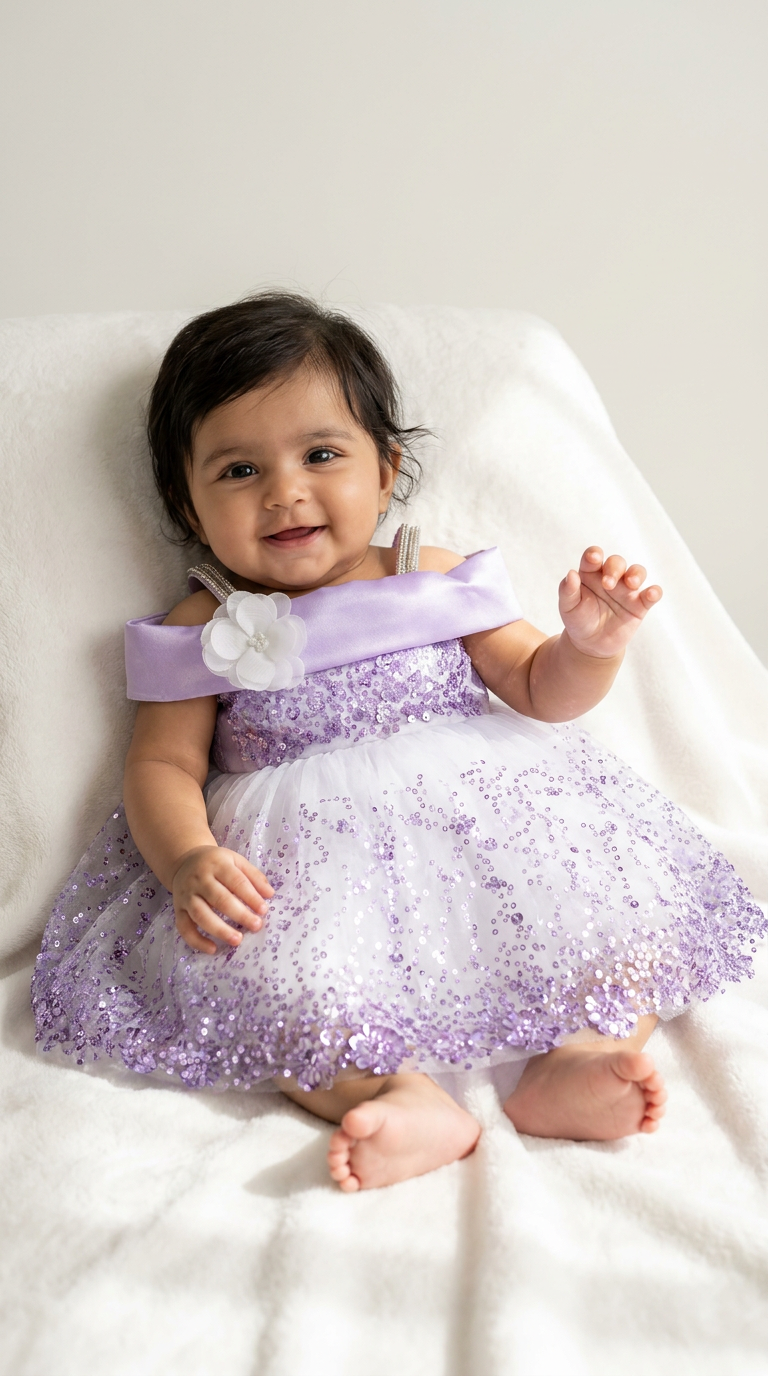 Ethnia Lavender Sequin Blossom Dress