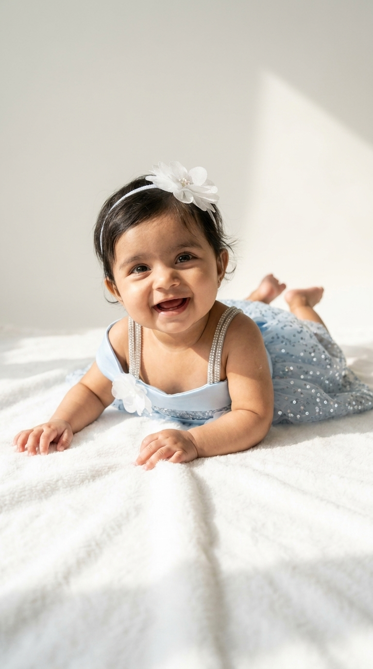 Ethnia Icy Blue Sequin Blossom Dress