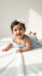Ethnia Icy Blue Sequin Blossom Dress
