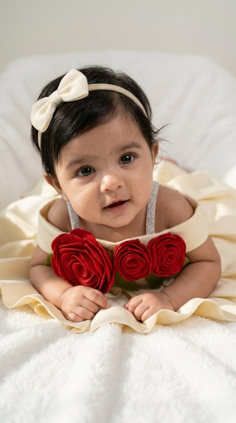 Rosy Bloom Baby Girl Party Dress