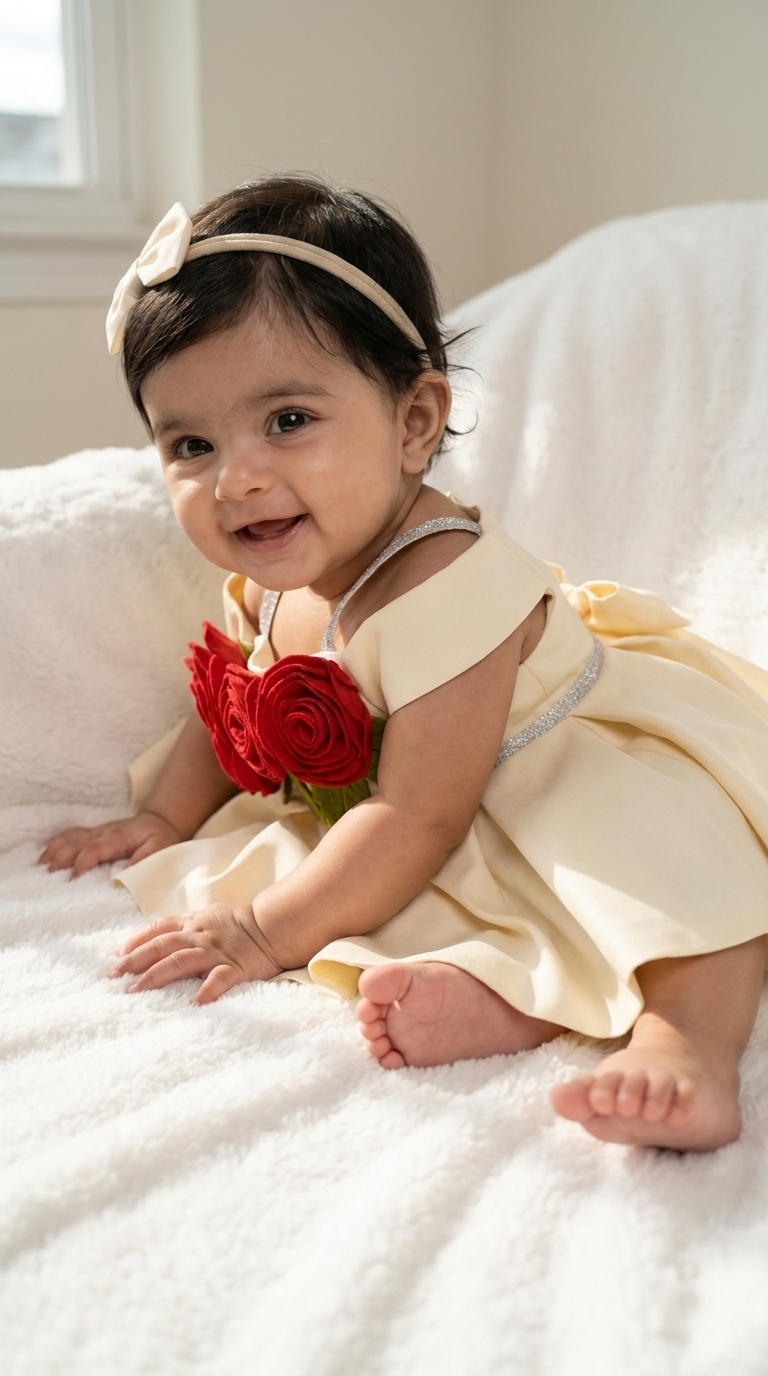 Rosy Bloom Baby Girl Party Dress