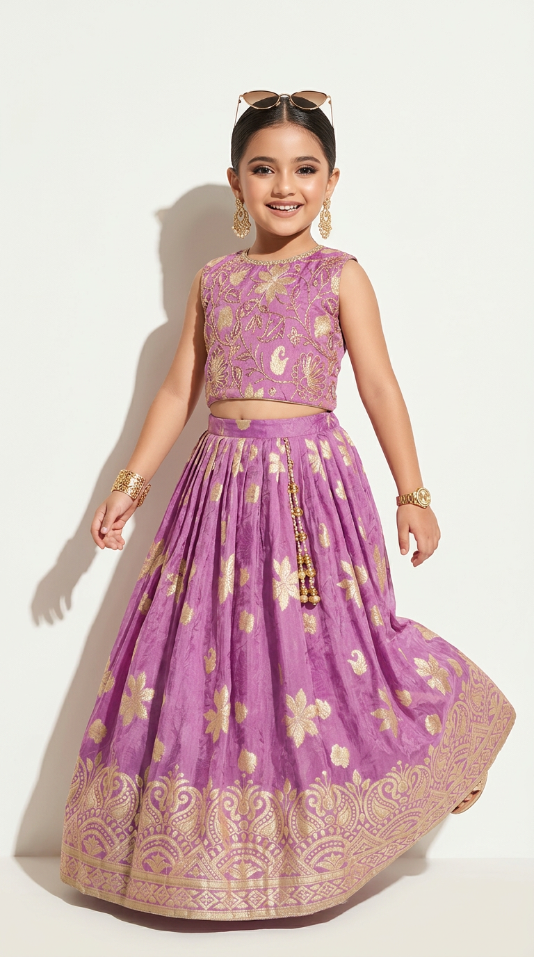 Ethnia Royal Lilac Jacquard Lehenga Set