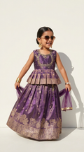 Royal Purple Peplum Lehenga Set