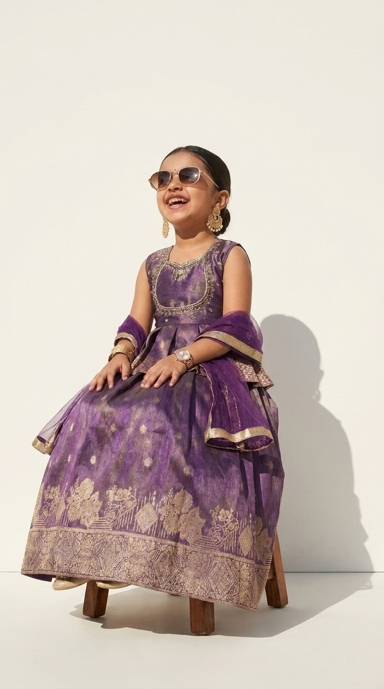 Royal Purple Peplum Lehenga Set