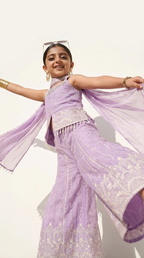 Lavender Embroidered Palazzo Set