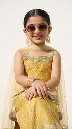 Mustard Gold Embroidered Palazzo Set