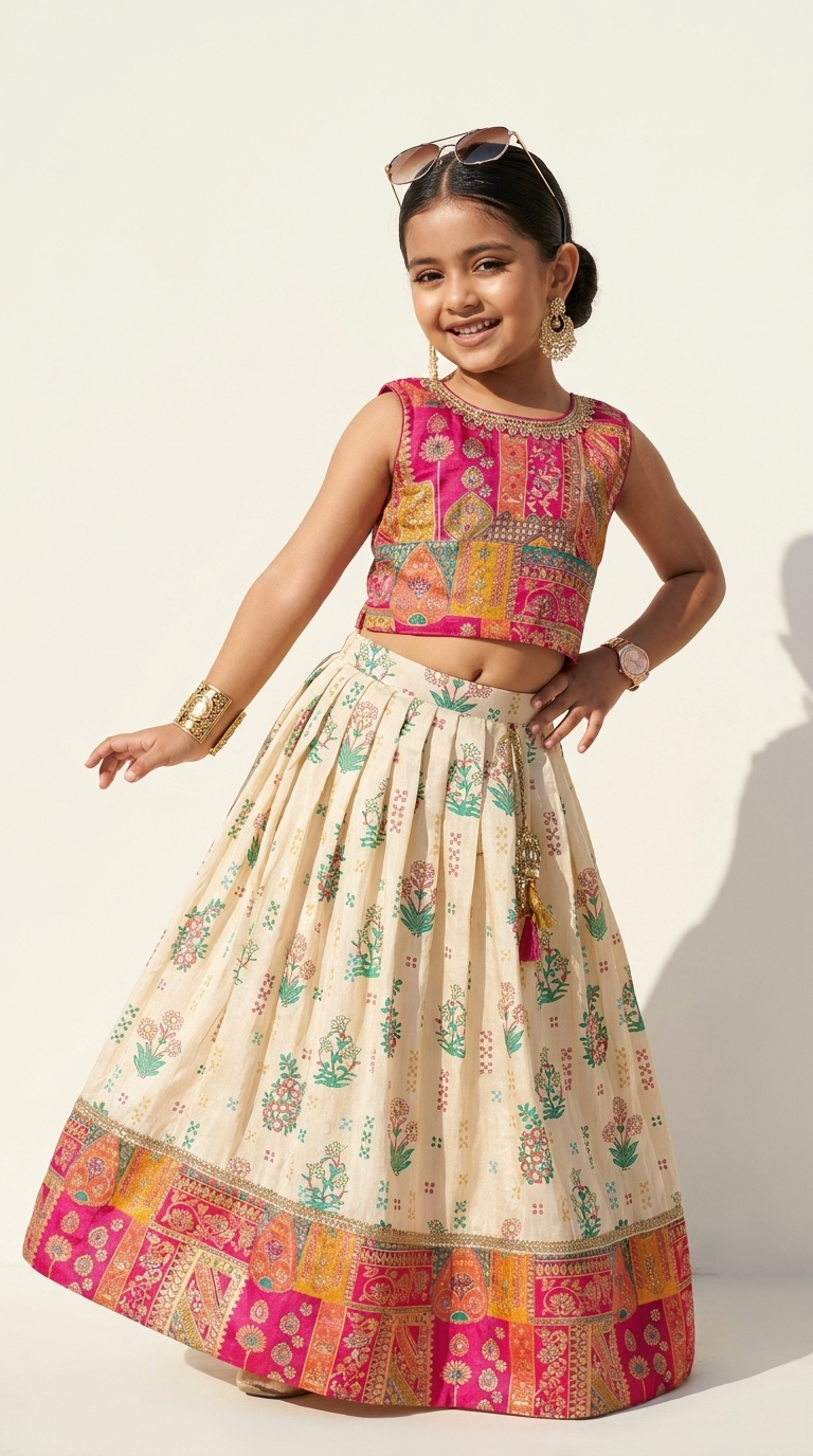 Multicolor Floral Heritage Lehenga Set