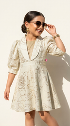 IVORY BLOOM LUXE A-LINE DRESS
