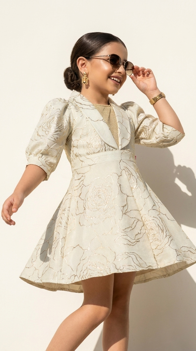 IVORY BLOOM LUXE A-LINE DRESS