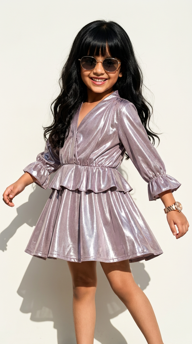 Lavender Glow Shimmer Party Dress
