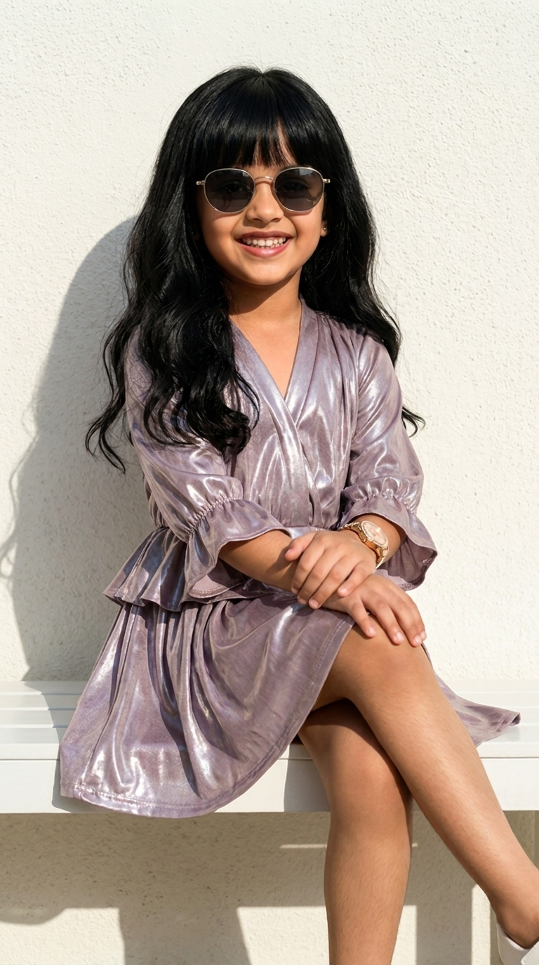 Lavender Glow Shimmer Party Dress