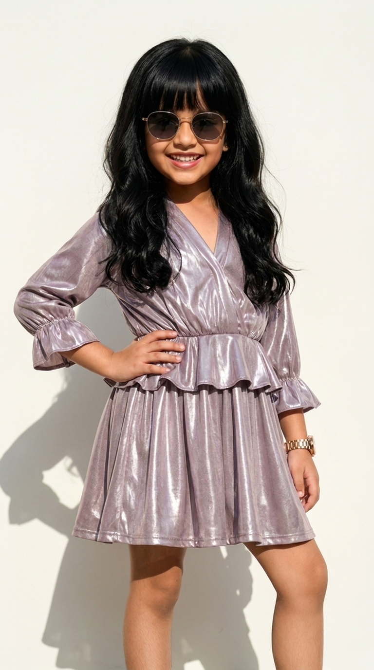 Lavender Glow Shimmer Party Dress
