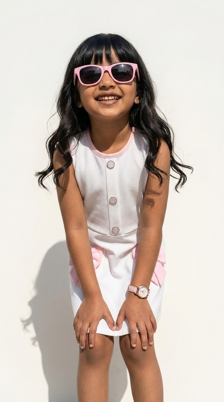 SUNSHINE BOW POCKET A-LINE DRESS