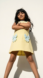 Lemon Bow Detail A-Line Dress