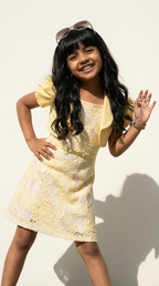 Sunshine Bloom Textured Dress & Bolero Set