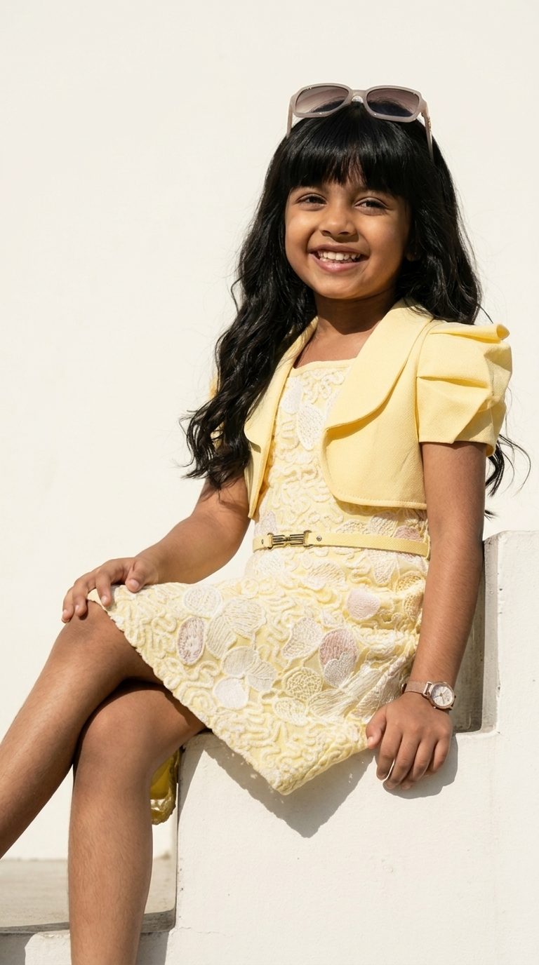 Sunshine Bloom Textured Dress & Bolero Set