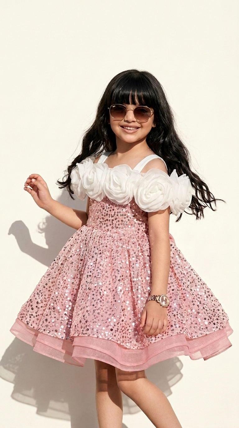 Rosabelle Rose Sequin Dress