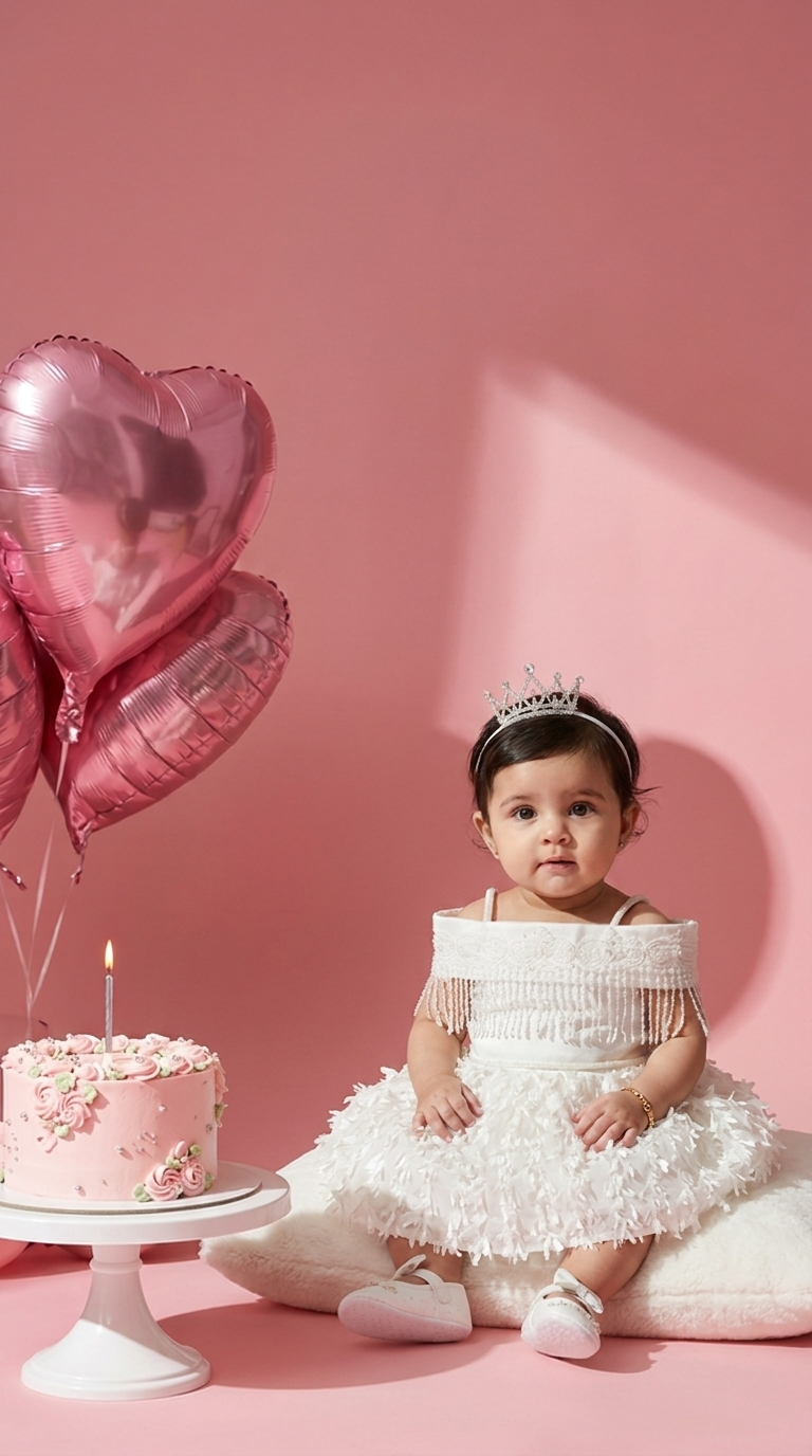 White Infant Sequin Organza Party Dress