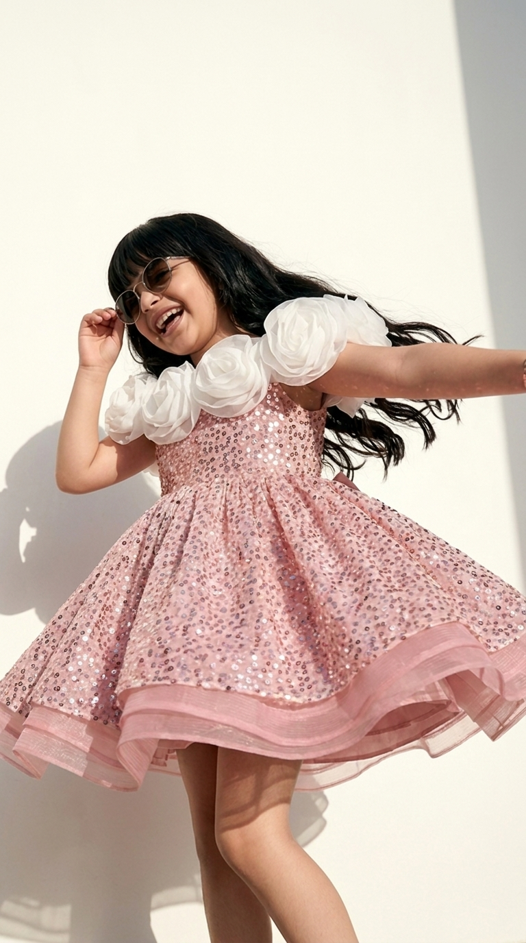 Rosabelle Rose Sequin Dress
