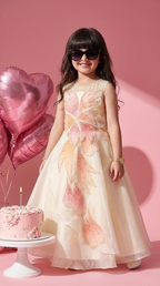 Butterfly Bloom Sequin Organza Party Dress