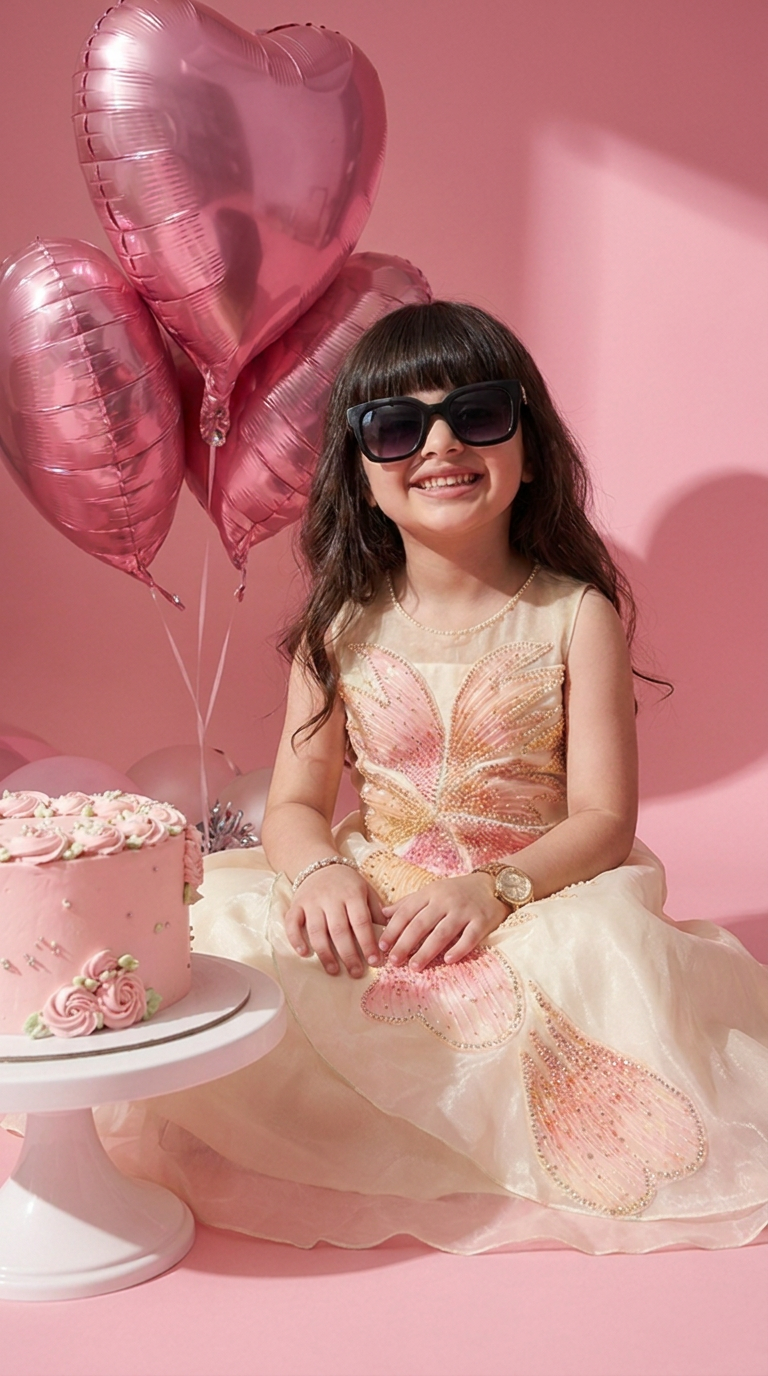 Butterfly Bloom Sequin Organza Party Dress