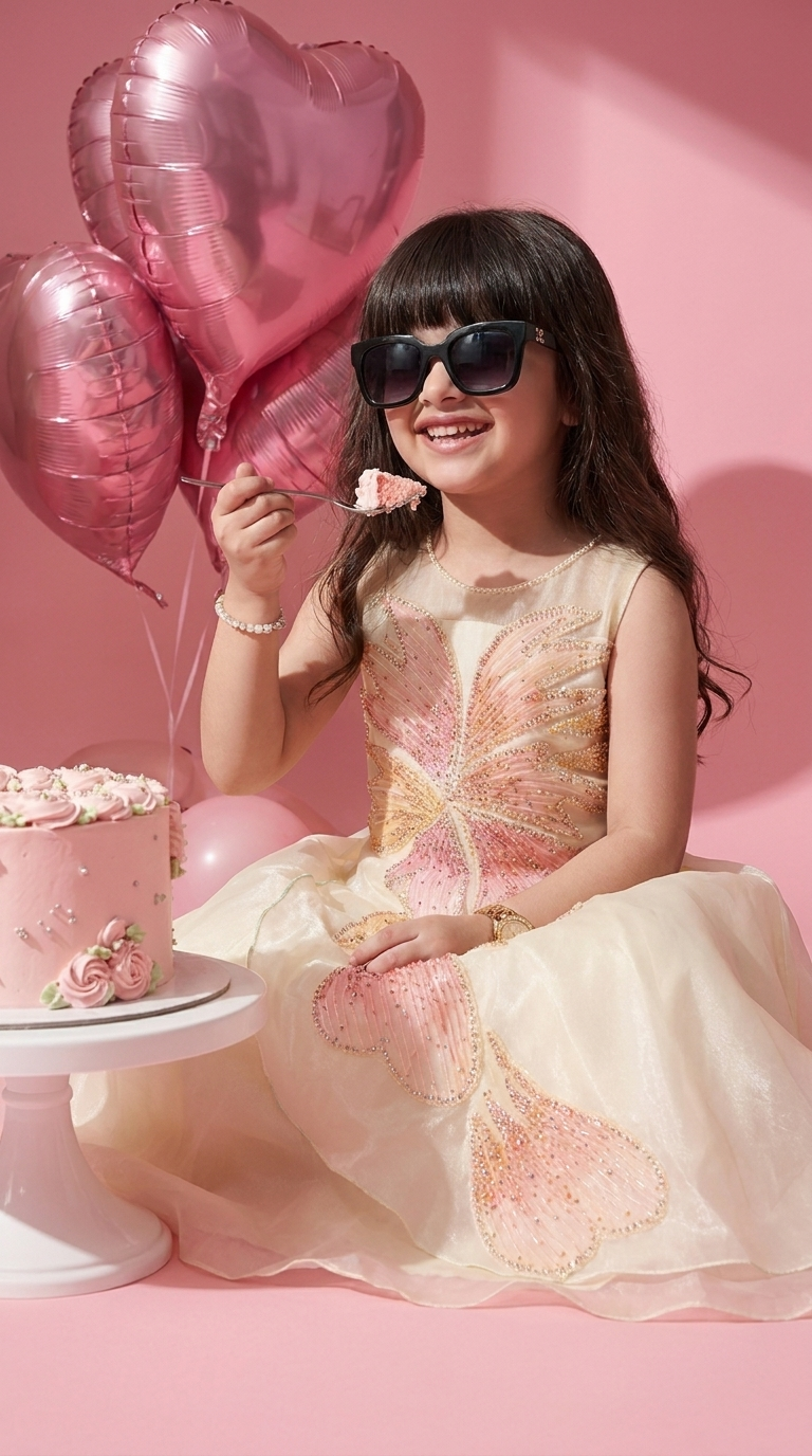 Butterfly Bloom Sequin Organza Party Dress