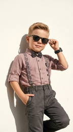 Boys’ Mocha Charm Gentleman Suspender Set