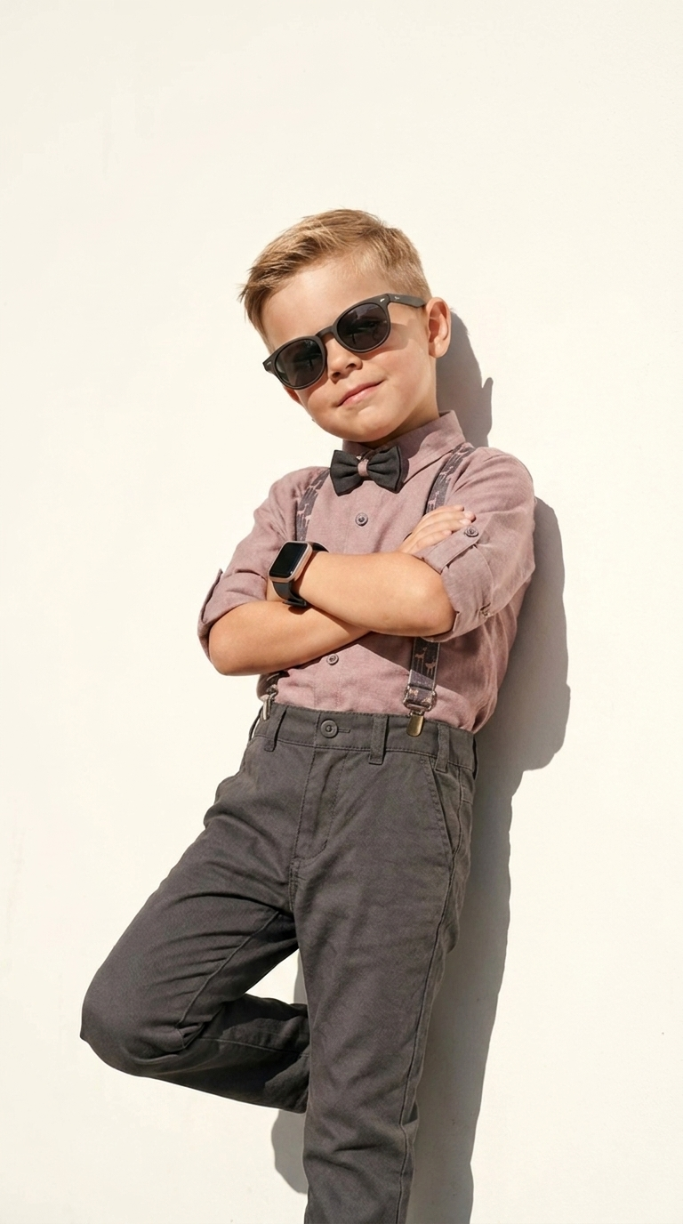 Boys’ Mocha Charm Gentleman Suspender Set