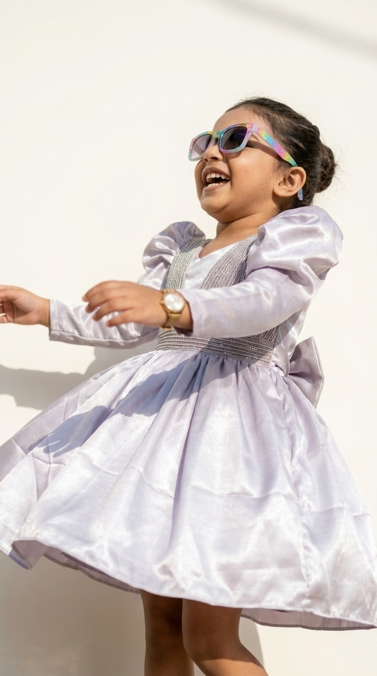 Lavender Satin Princess Party Dress