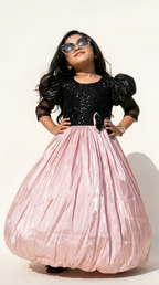 Midnight Blush Bow Princess Gown