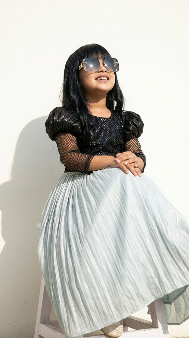 Frosted Noir Bow Princess Gown