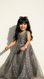 Midnight Stardust Embroidered Princess Gown