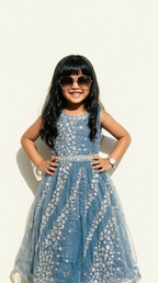 Sapphire Starlight Embroidered Princess Gown