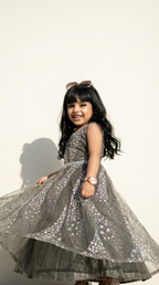 Midnight Stardust Embroidered Princess Gown