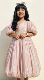 Blush Aurora Puff-Sleeve Princess Gown